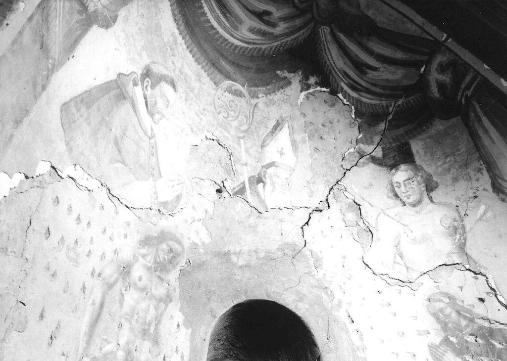 San Carlo Borromeo,San Sebastiano, Santo Vescovo (dipinto, frammento) - ambito parmense (fine/inizio secc. XVIII/ XIX)