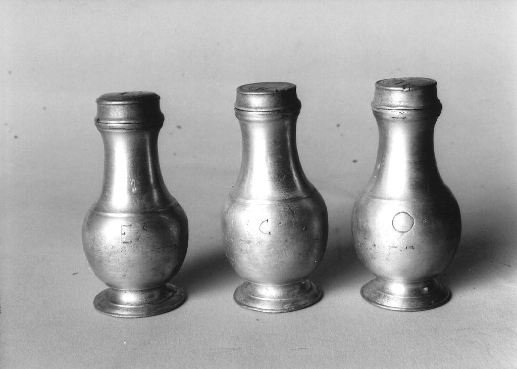 vasetti per oli santi, insieme - ambito parmense (sec. XVIII)