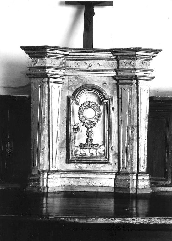 tabernacolo - a frontale architettonico - ambito parmense (ultimo quarto sec. XVIII)