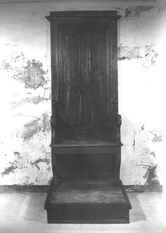 stalli del coro, elemento d'insieme - ambito emiliano (fine/inizio secc. XVIII/ XIX)