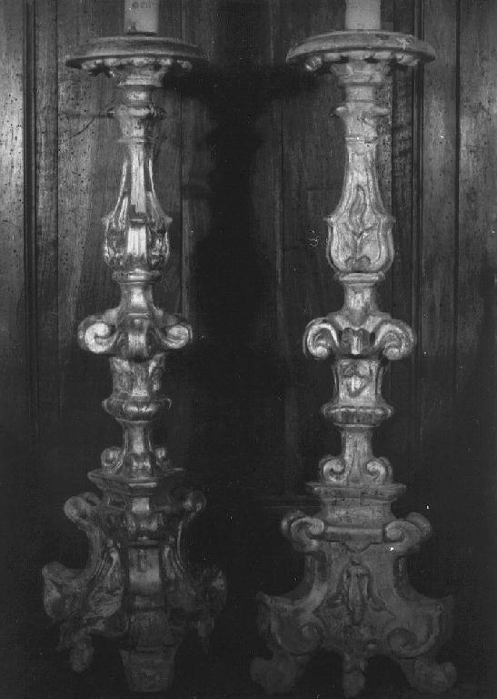 candeliere d'altare, serie - ambito emiliano (sec. XVIII)