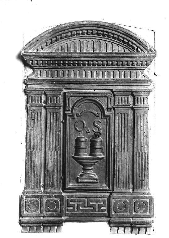 anta di armadietto per oli santi, serie - ambito parmense (prima metà sec. XIX)