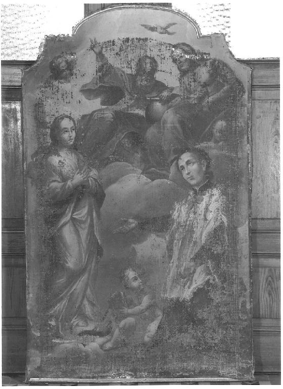 Trinità e Madonna che appare a San Luigi Gonzaga (dipinto) - ambito parmense (sec. XVIII)