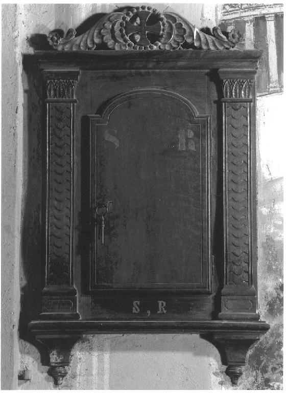 anta di armadietto per oli santi - manifattura parmense (seconda metà sec. XVIII)