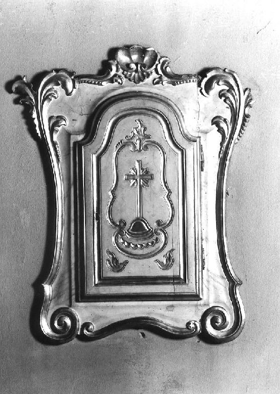 anta di armadietto per oli santi, serie - ambito parmense (seconda metà sec. XVIII)