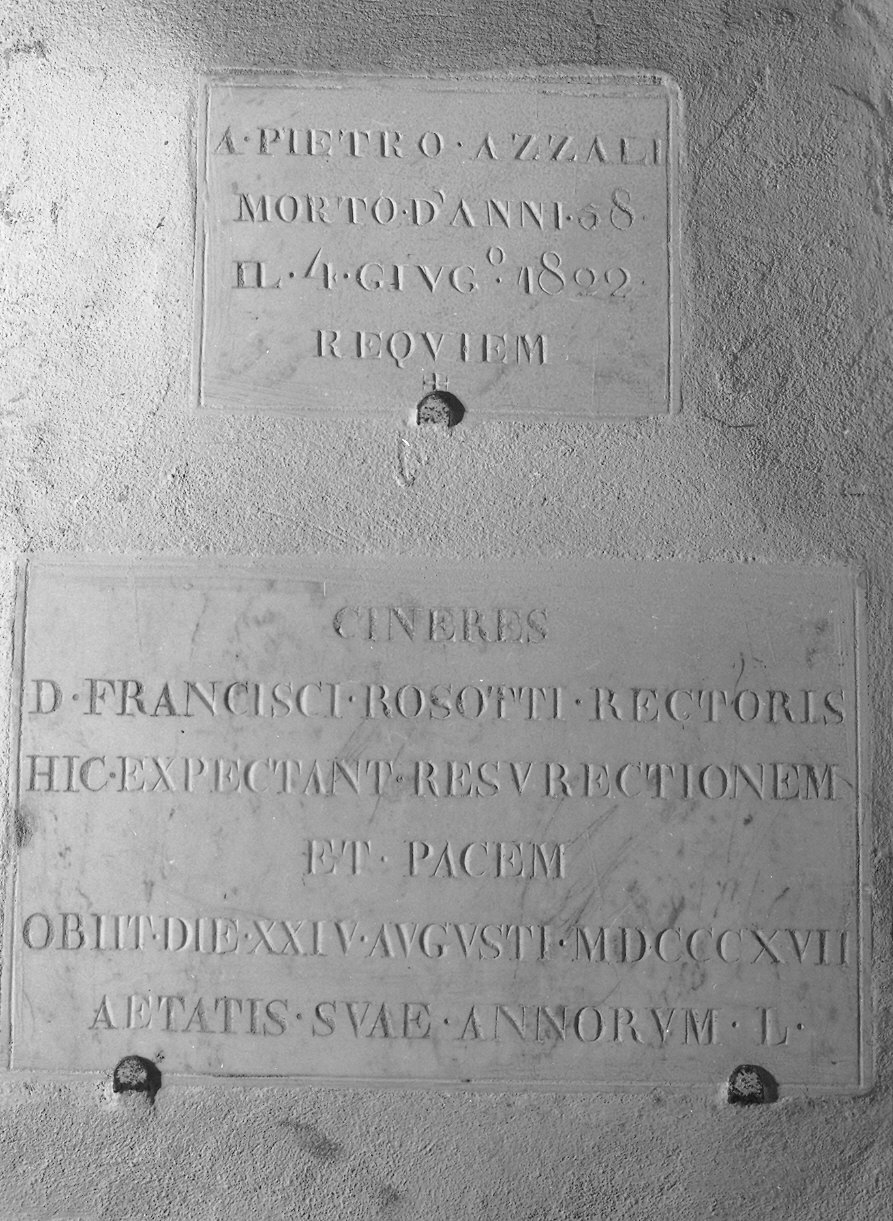 lapide tombale - ambito parmense (sec. XIX)