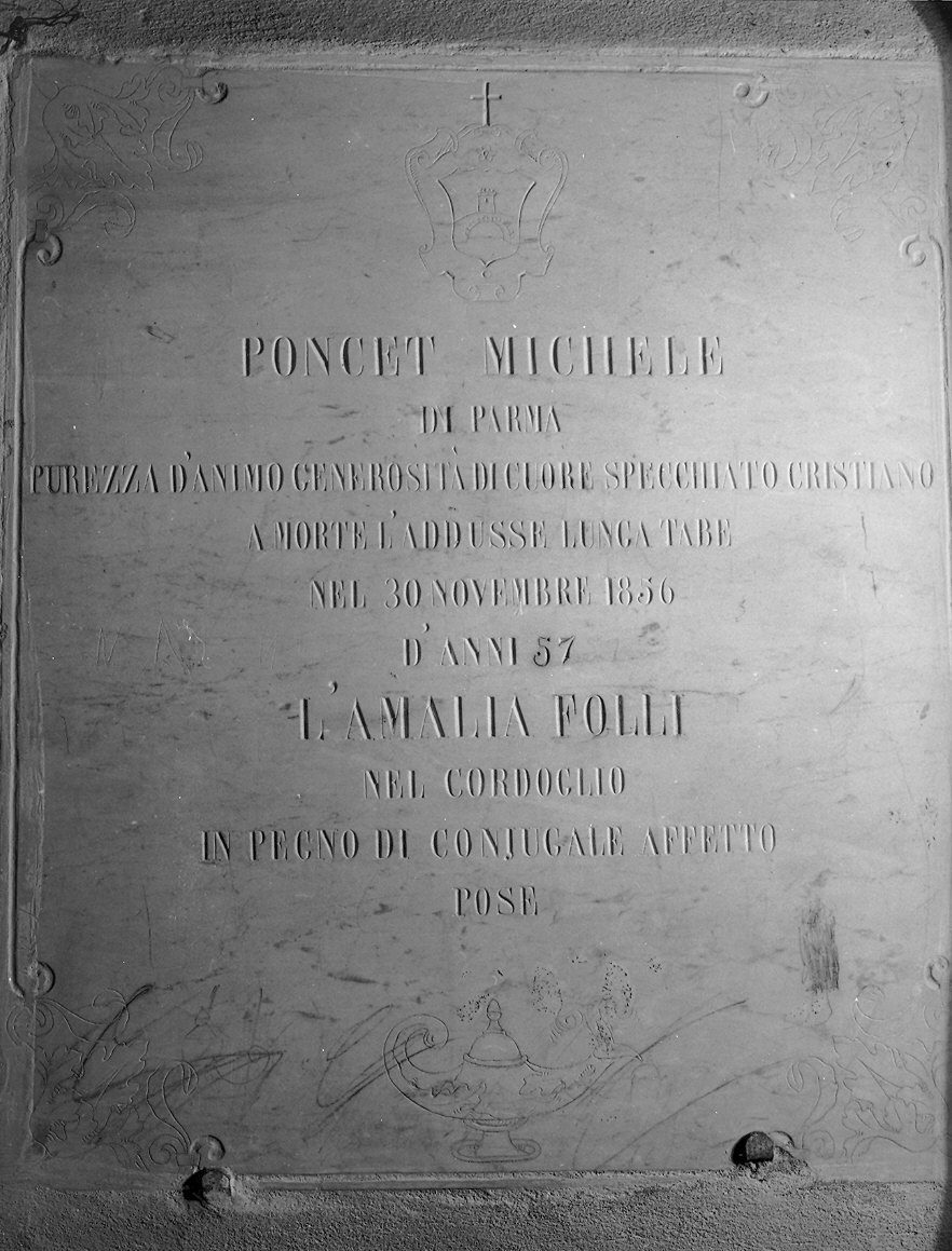 lapide tombale - ambito parmense (sec. XIX)