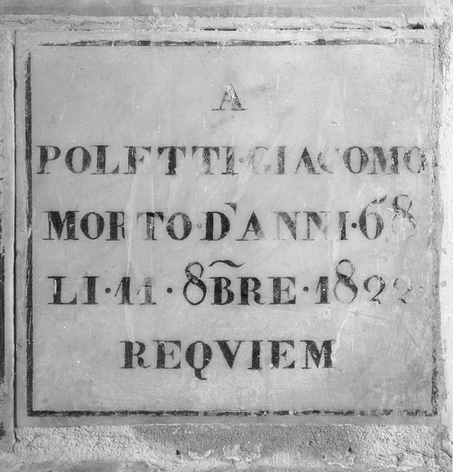 lapide tombale - ambito parmense (sec. XIX)