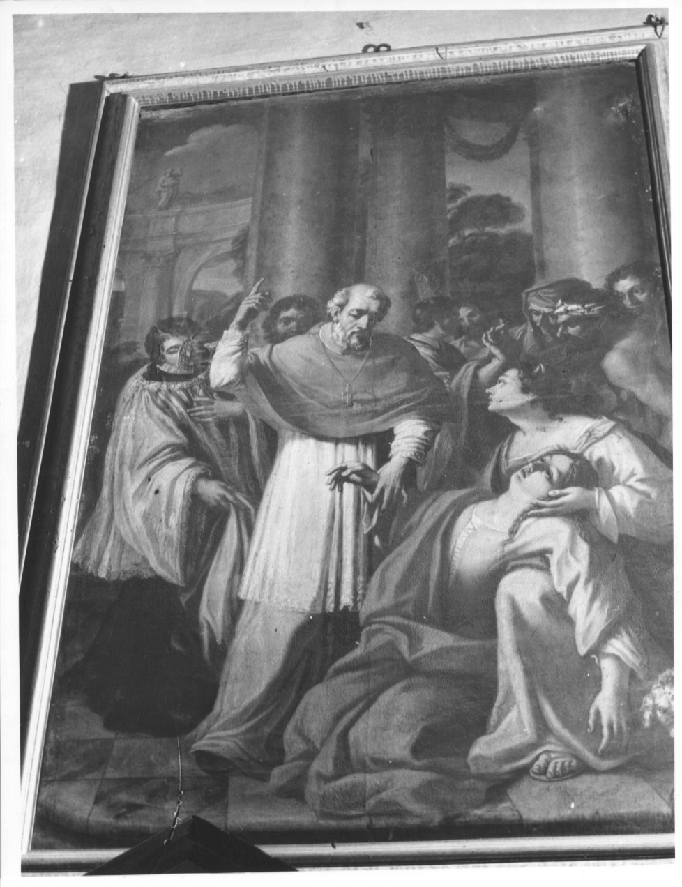 Sant'Ubaldo che libera un'ossessa (dipinto) di Ferramonti Lorenzo (primo quarto sec. XVIII)