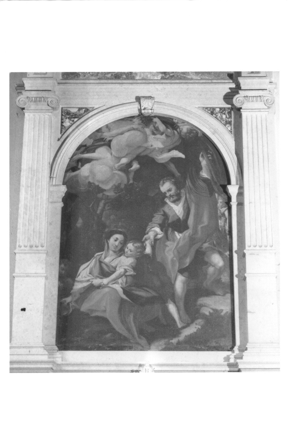 MADONNA DELLA SCODELLA, RIPOSO NELLA FUGA IN EGITTO E MIRACOLO DELLA PALMA PIEGATA E DELLA SORGENTE (dipinto) - ambito parmense (sec. XVIII)