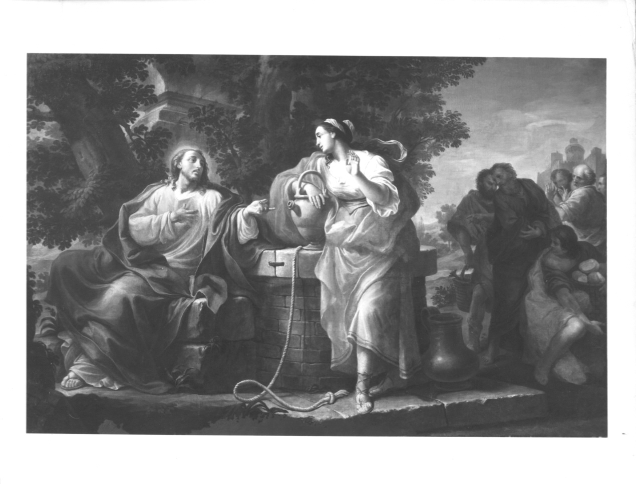 LA SAMARITANA AL POZZO (dipinto) di Peroni Giuseppe (sec. XVIII)