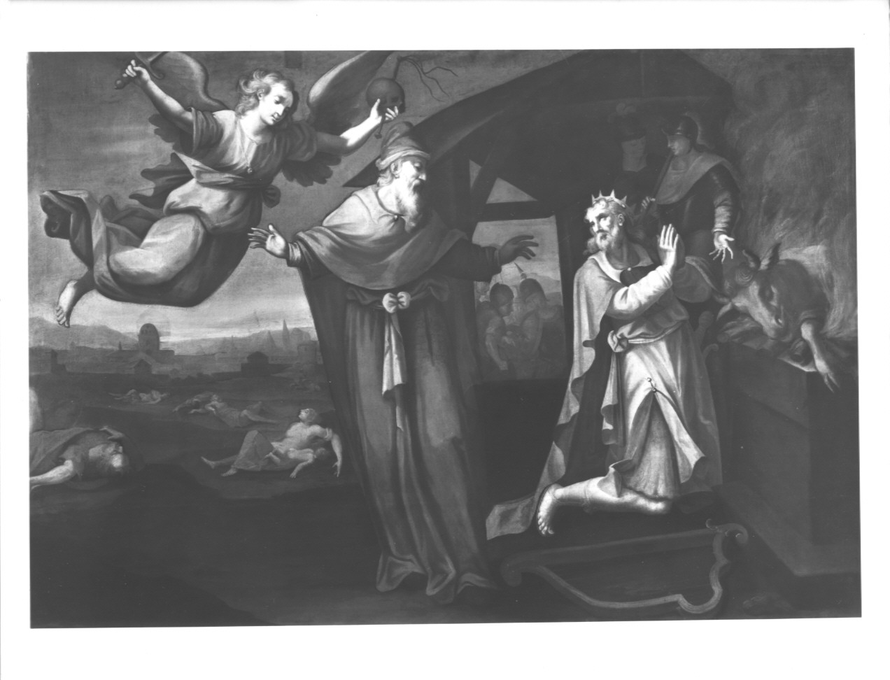 DAVID E NATHAN (dipinto) - ambito parmense (prima metà sec. XVIII)