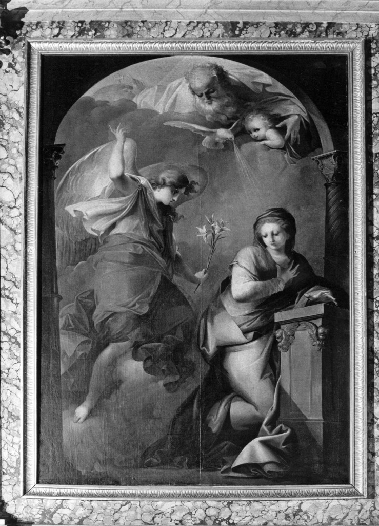 Annunciazione (dipinto) di Borghesi Giovan Battista (sec. XIX)