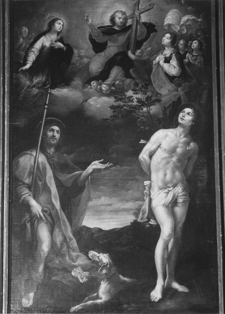 Cristo Redentore, Madonna e Santi (dipinto) di Calvaert Denys (cerchia) (fine sec. XVII)