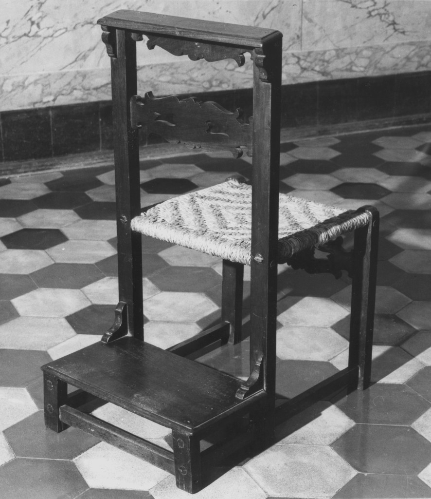 sedia con inginocchiatoio, serie - manifattura parmense (fine sec. XIX)