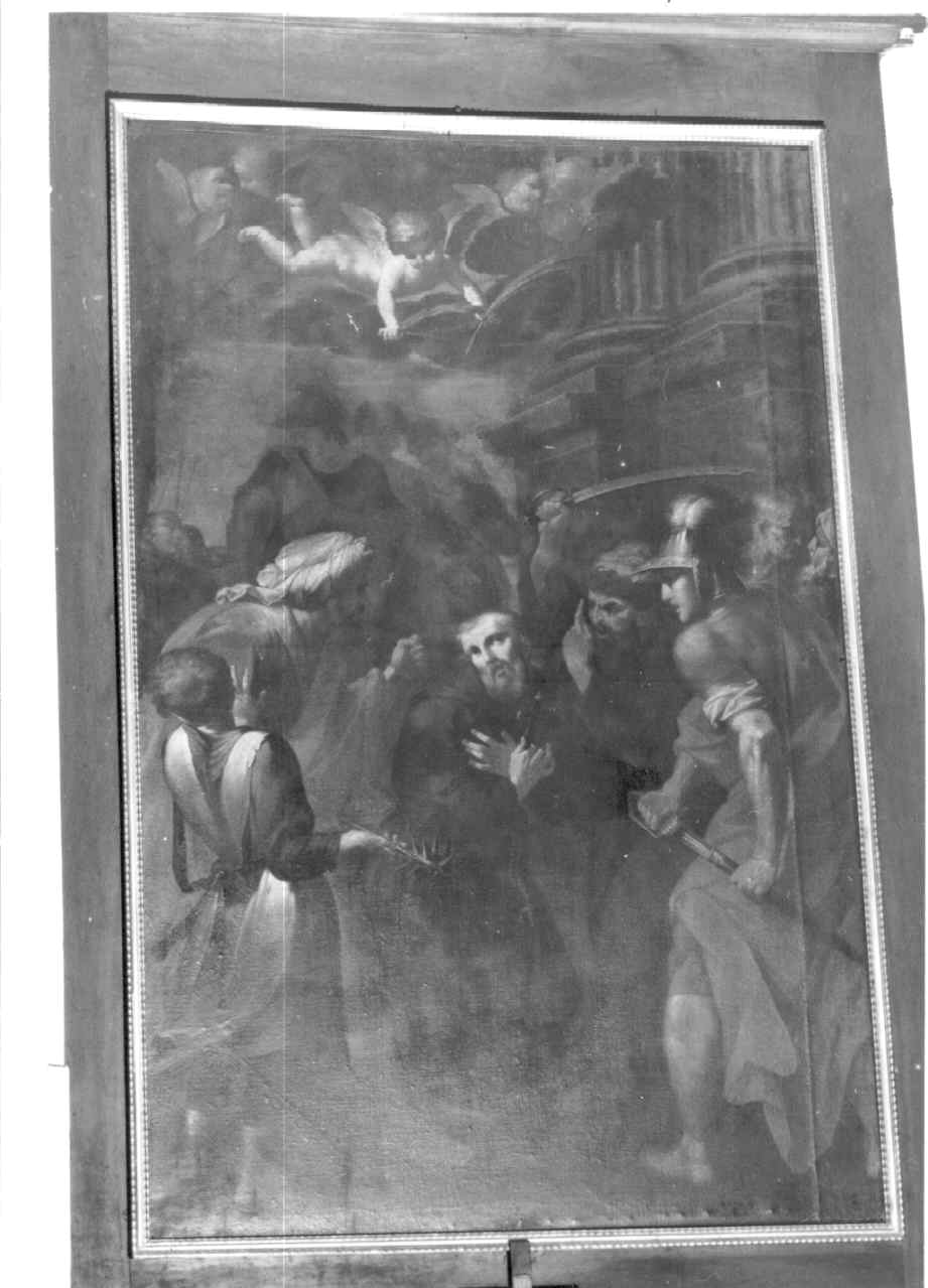 IL MARTIRIO DI SAN FEDELE DA SIGMARINGEN (dipinto) di Ruta Clemente (sec. XVIII)