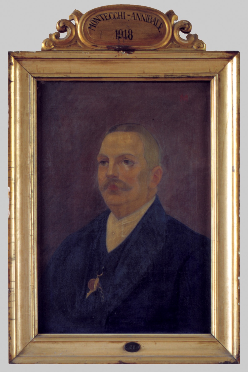 RITRATTO DI ANNIBALE MONTECCHI (dipinto) di Monica Ugo (sec. XX)