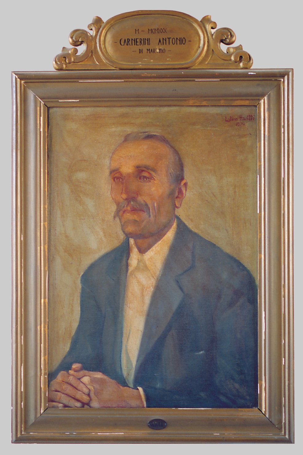 RITRATTO DI ANTONIO CARNERINI (dipinto) di Barilli Latino (sec. XX)
