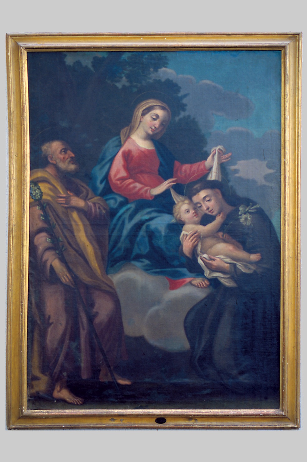 SACRA FAMIGLIA CON SANT'ANTONIO DA PADOVA (dipinto) - ambito parmense (fine/inizio secc. XVII/ XVIII)