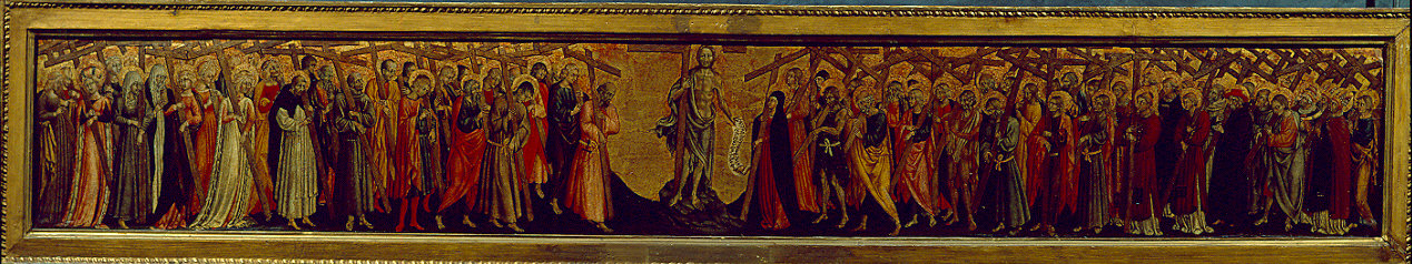 Cristo e santi portacroce (dipinto) di Giovanni di Paolo (sec. XV)