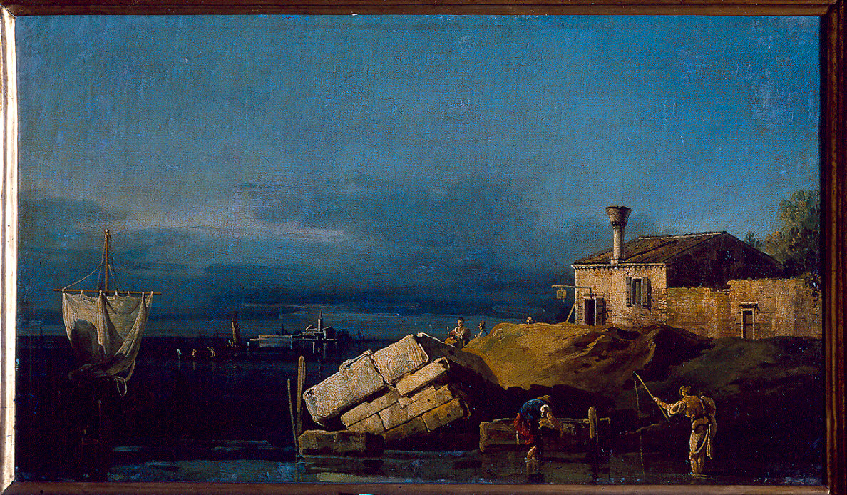 Capriccio lagunare (dipinto) di Bellotto Bernardo (sec. XVIII)