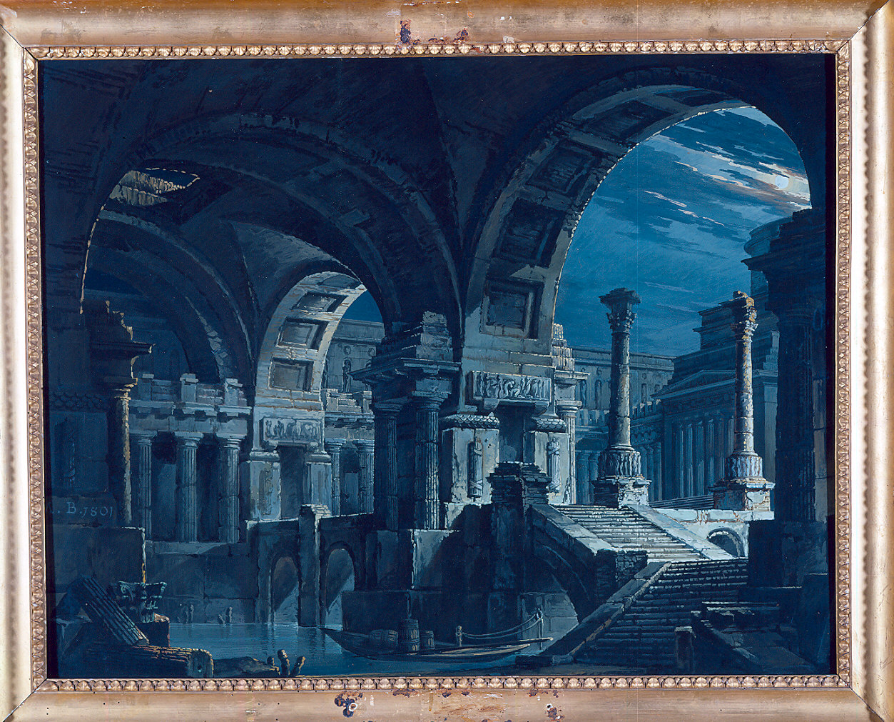 Tempio romano (dipinto) di Braccioli Mauro (sec. XIX)