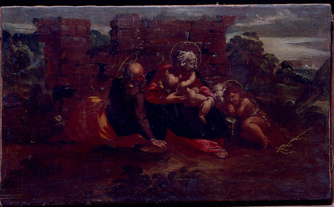 Sacra Famiglia e san Giovannino (dipinto) di Scarsella Ippolito detto Scarsellino (seconda metà sec. XVI)