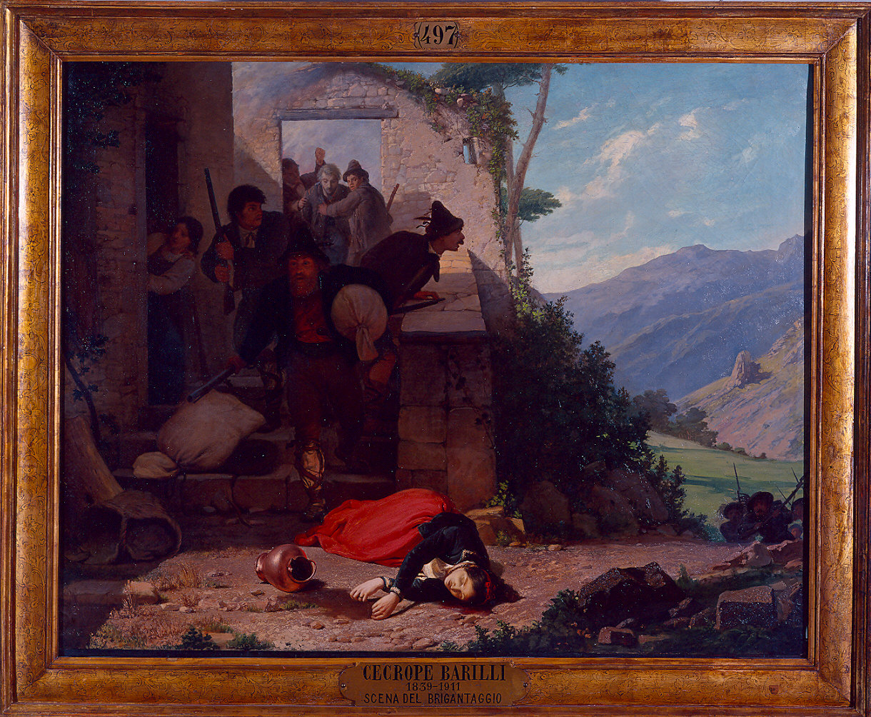 Scena di brigantaggio (dipinto) di Barilli Cecrope (sec. XIX)