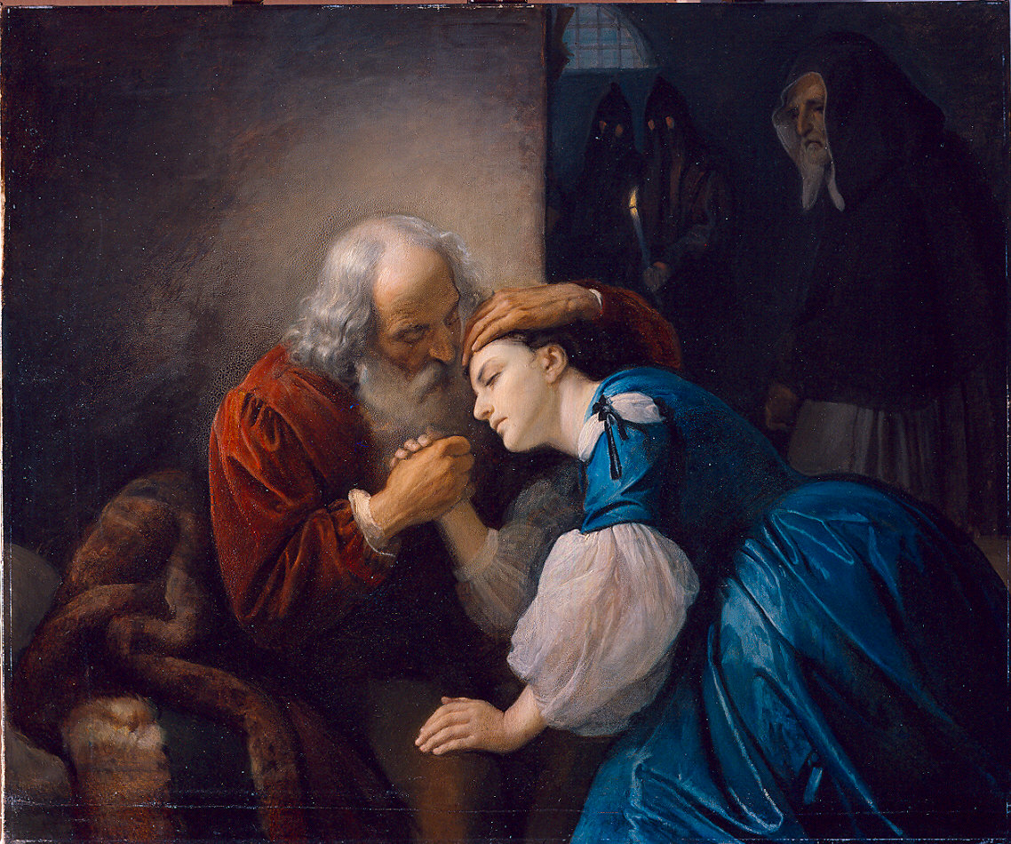 Gli ultimi momenti di Nicolò de Lapi (dipinto) di Scherer Giorgio (sec. XIX)
