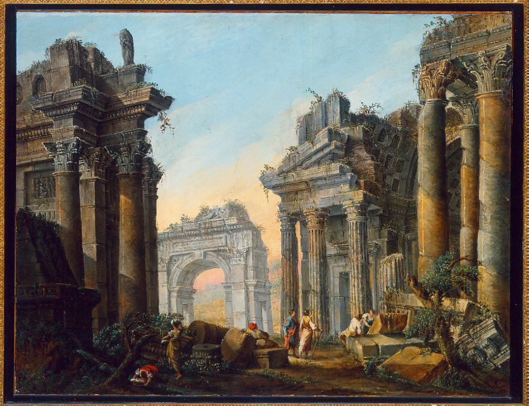 Rovine di edifici romani (dipinto) di Costa Francesco Maria (fine/inizio secc. XVI/ XVIII)