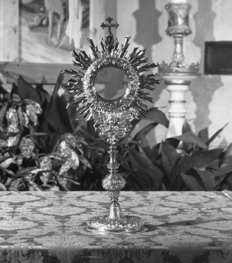 ostensorio - a raggiera - ambito parmense (?) (inizio sec. XVIII)