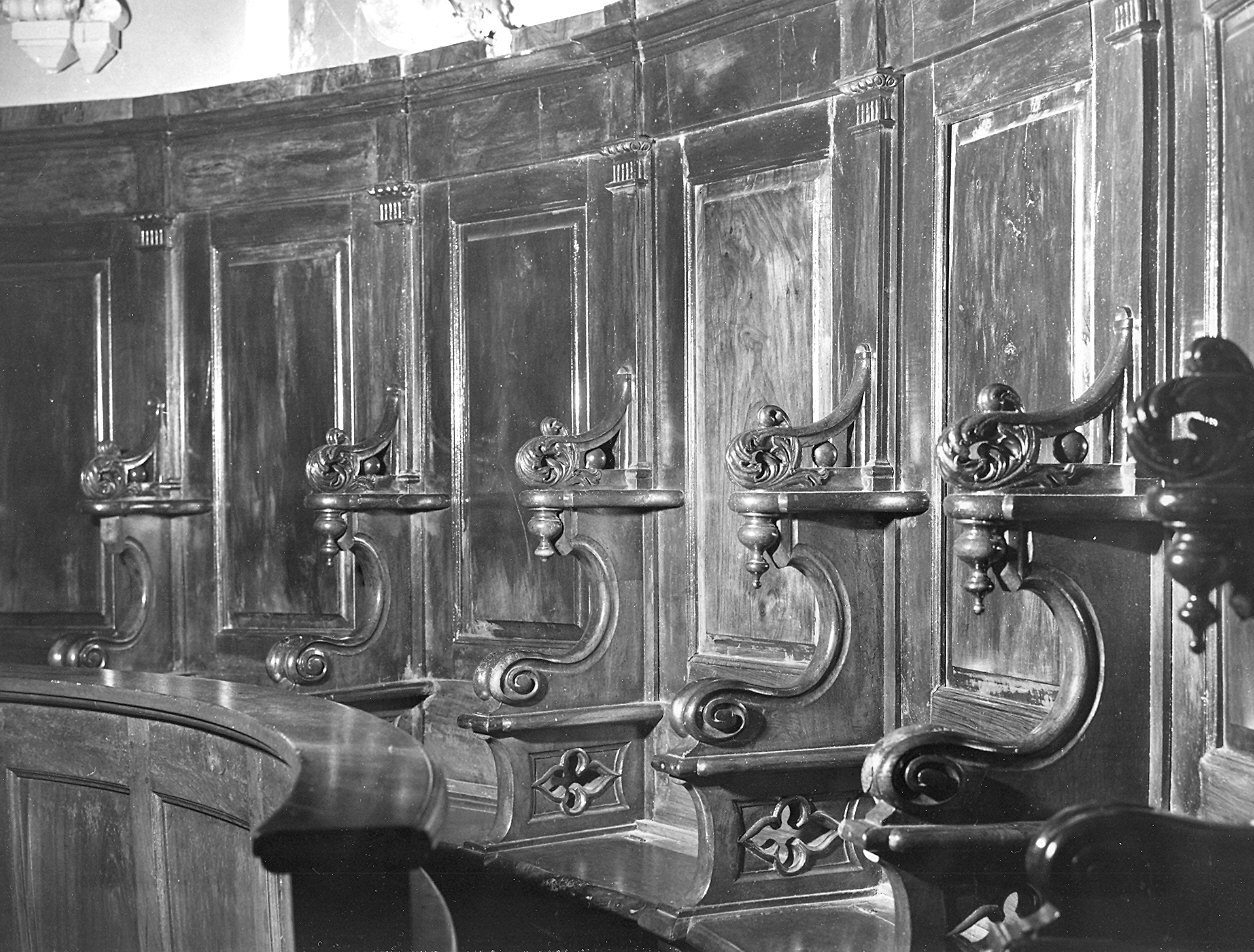 stalli del coro, insieme - ambito parmense (fine sec. XIX)