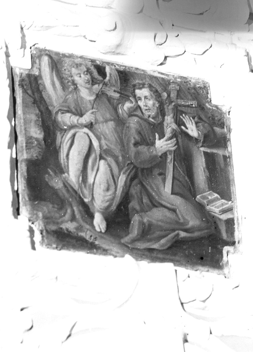 angelo e santo (dipinto) - ambito emiliano (prima metà sec. XIX)