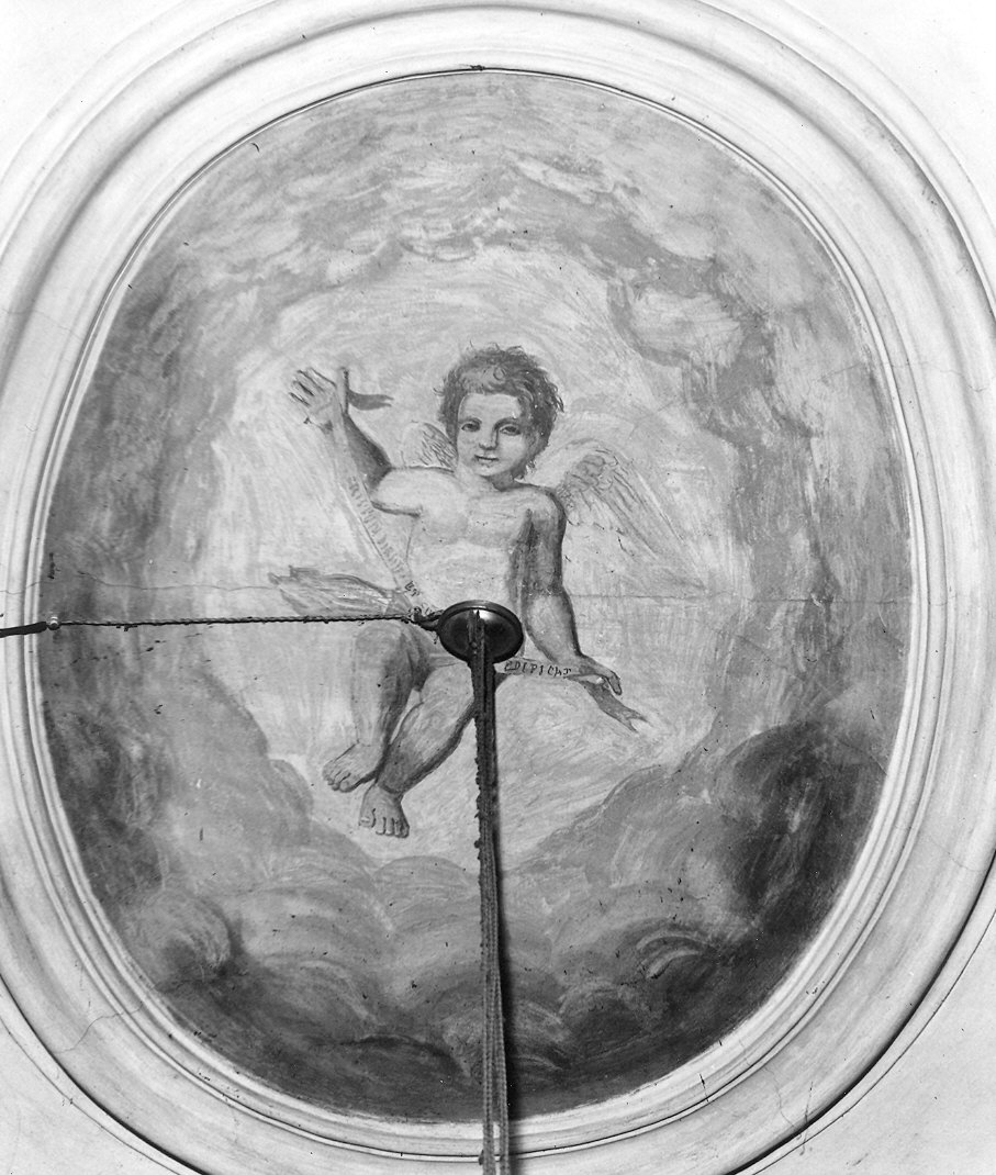 angelo con cartiglio (dipinto) - ambito emiliano-lombardo (sec. XVIII)