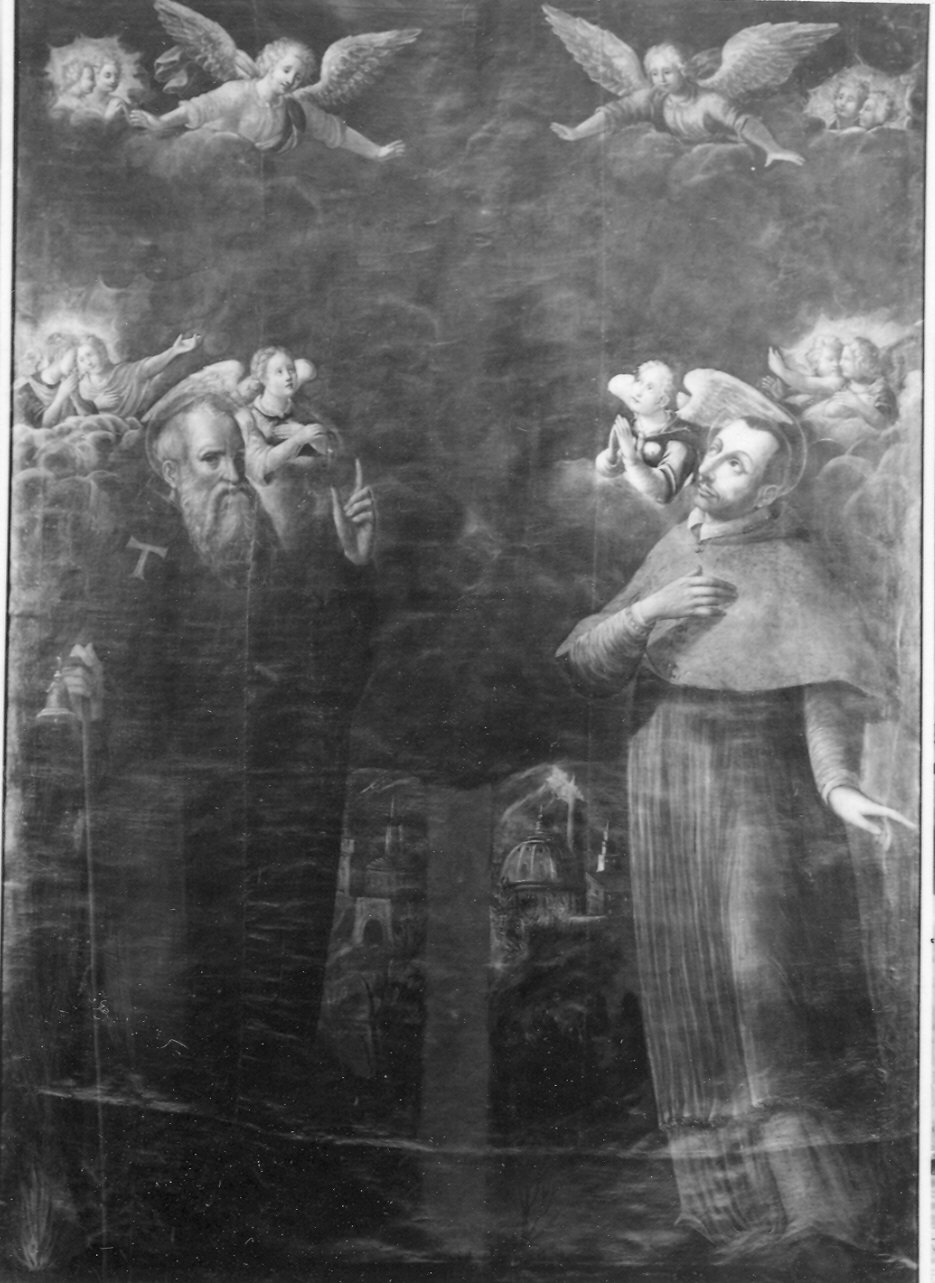 Sant'Antonio Abate e San Carlo Borromeo (dipinto) - ambito emiliano-lombardo (sec. XVII)
