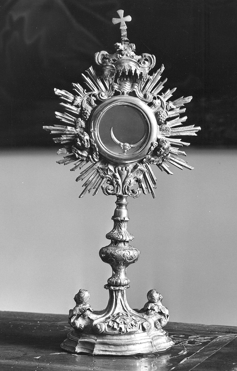 ostensorio - a raggiera - ambito piacentino (?) (seconda metà sec. XVIII)