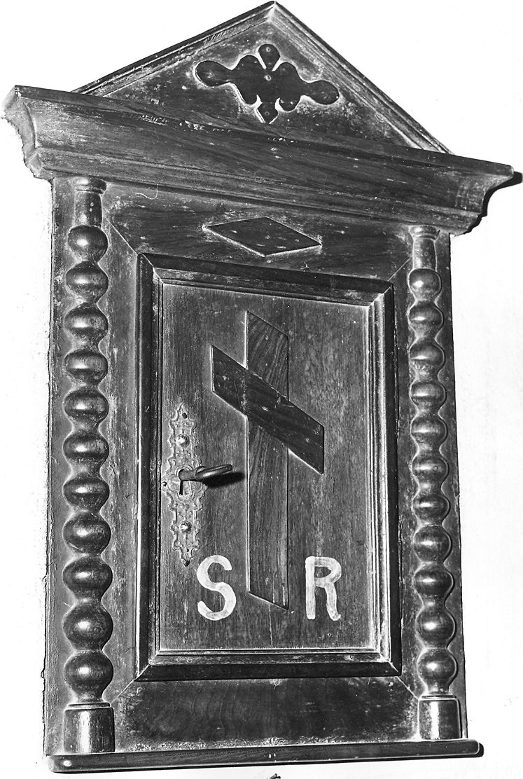 anta di armadietto per oli santi, coppia - ambito parmense (seconda metà sec. XIX)