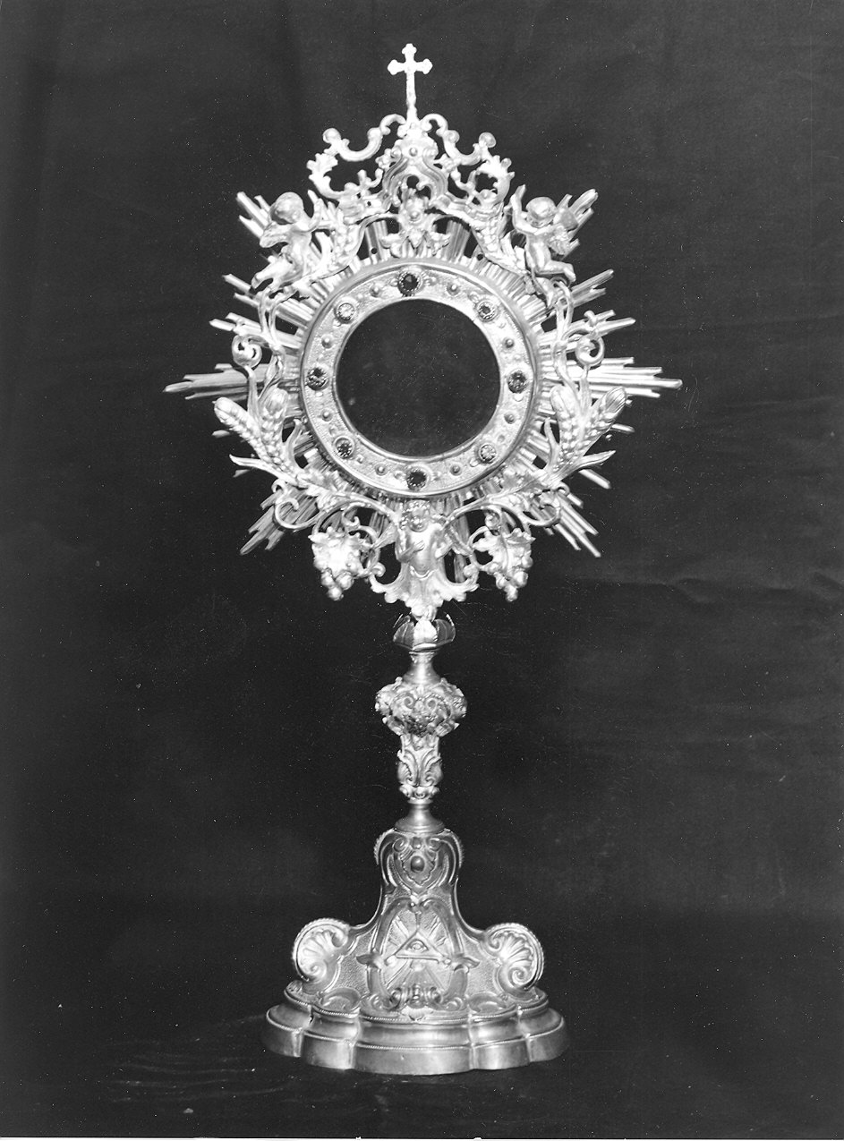 reliquiario - a ostensorio - ambito parmense (fine/inizio secc. XIX/ XX)