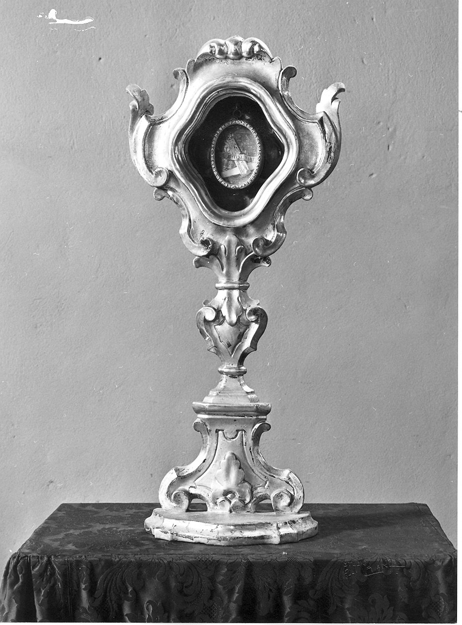 reliquiario - a ostensorio, serie - ambito piacentino (metà sec. XVIII)