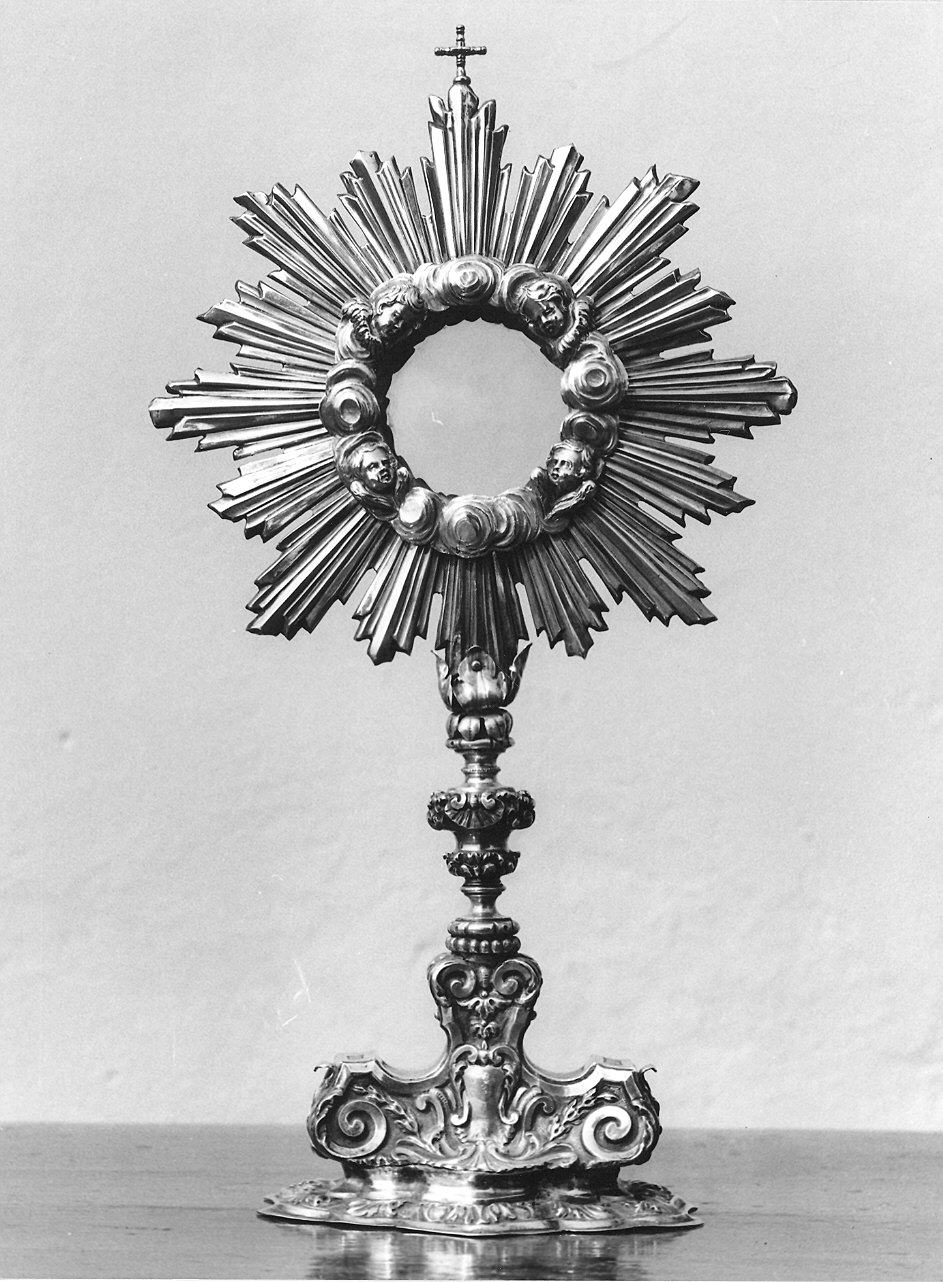 ostensorio - a raggiera - ambito emiliano (seconda metà sec. XVIII)