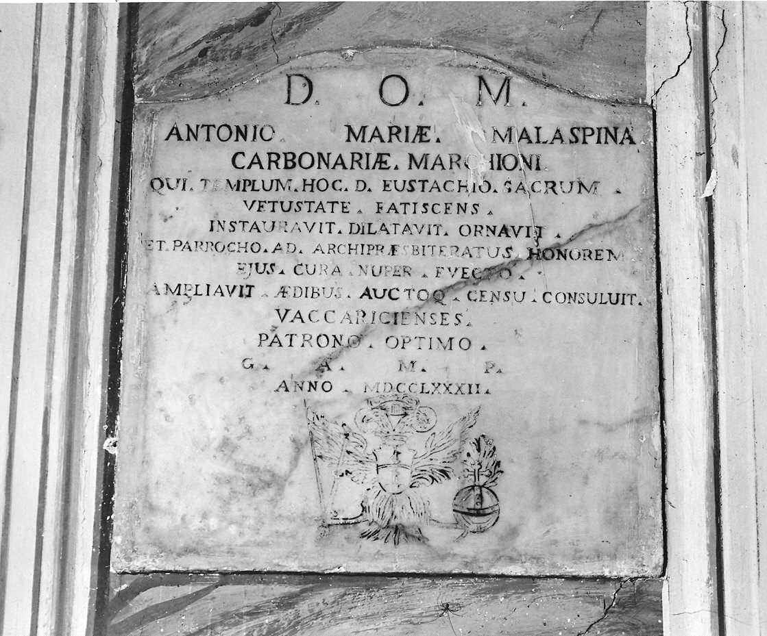 lapide commemorativa - ambito piacentino (sec. XVIII)