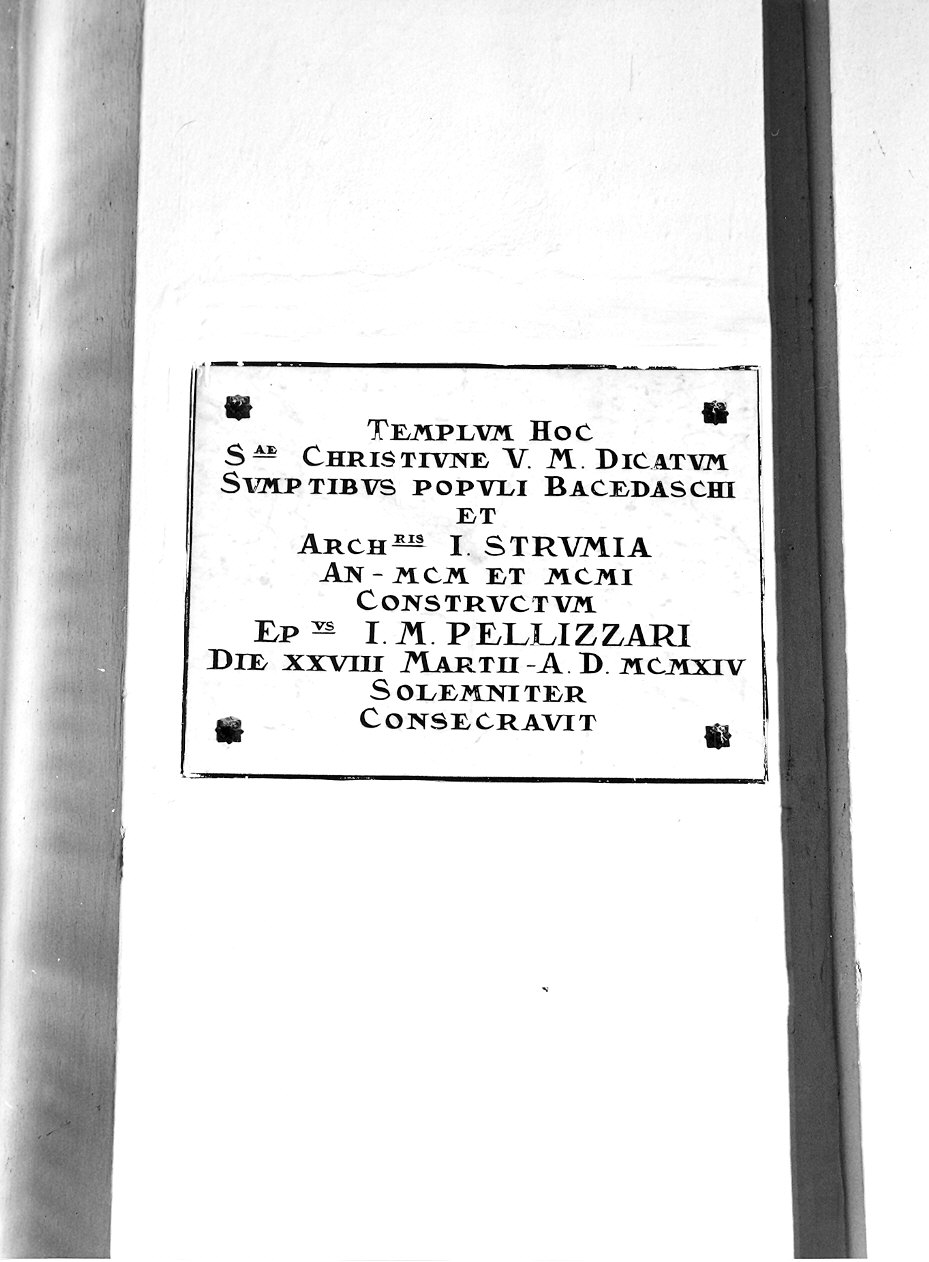 lapide commemorativa - ambito piacentino (sec. XX)