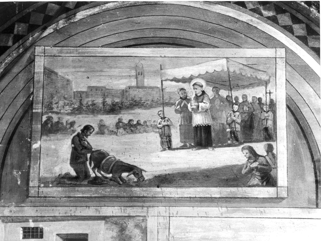 Sant'Antonio da Padova e il miracolo dell'asino (dipinto, ciclo) - ambito piacentino (prima metà sec. XX)