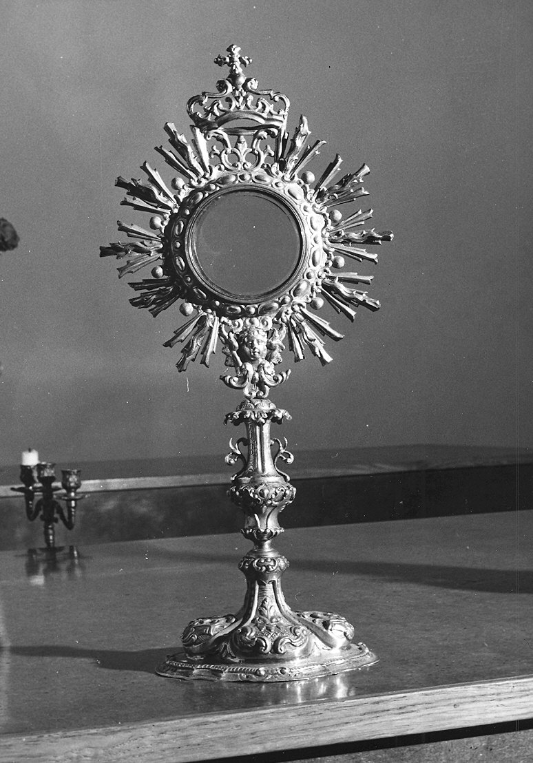 ostensorio - a raggiera - ambito parmense (metà sec. XVIII)