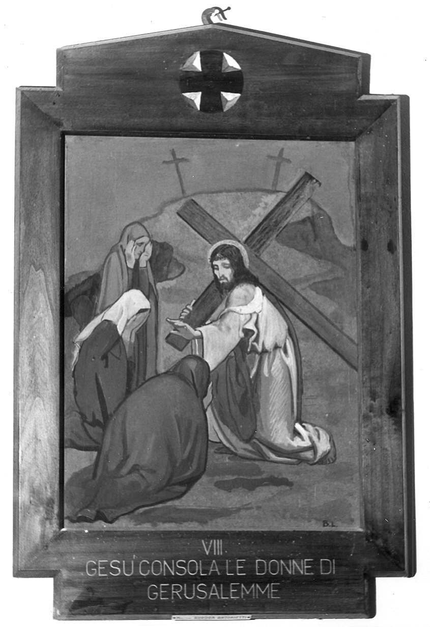 Stazioni della via crucis (dipinto, serie) di Barilli Latino (sec. XX)