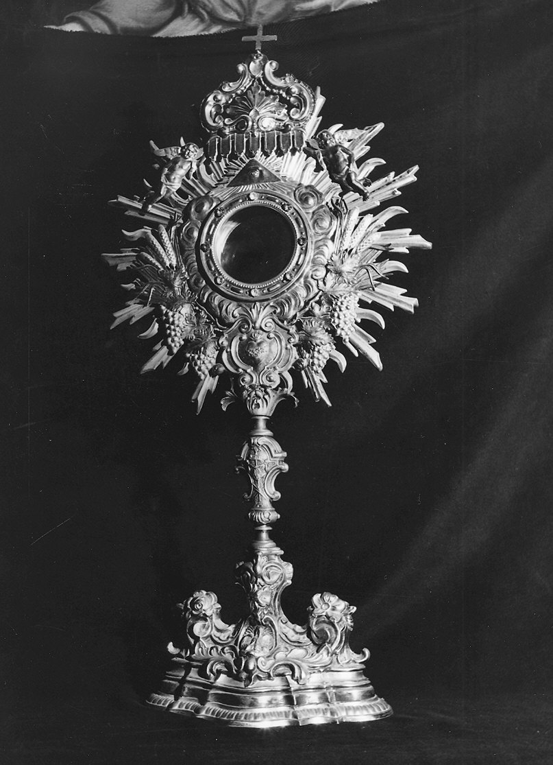ostensorio - a raggiera - ambito piacentino (ultimo quarto sec. XIX)