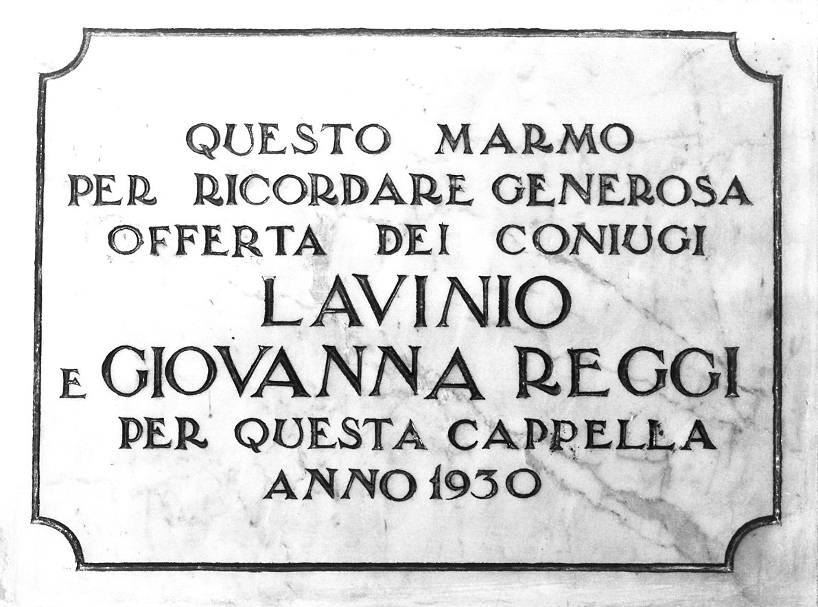 lapide commemorativa - ambito parmense (sec. XX)