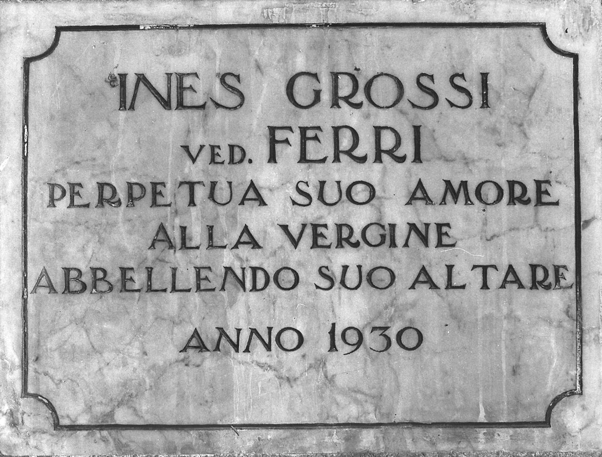 lapide commemorativa - ambito parmense (sec. XX)