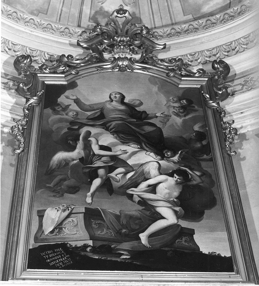Madonna Assunta con angeli (dipinto) di Ferrari Paolo (sec. XVIII)