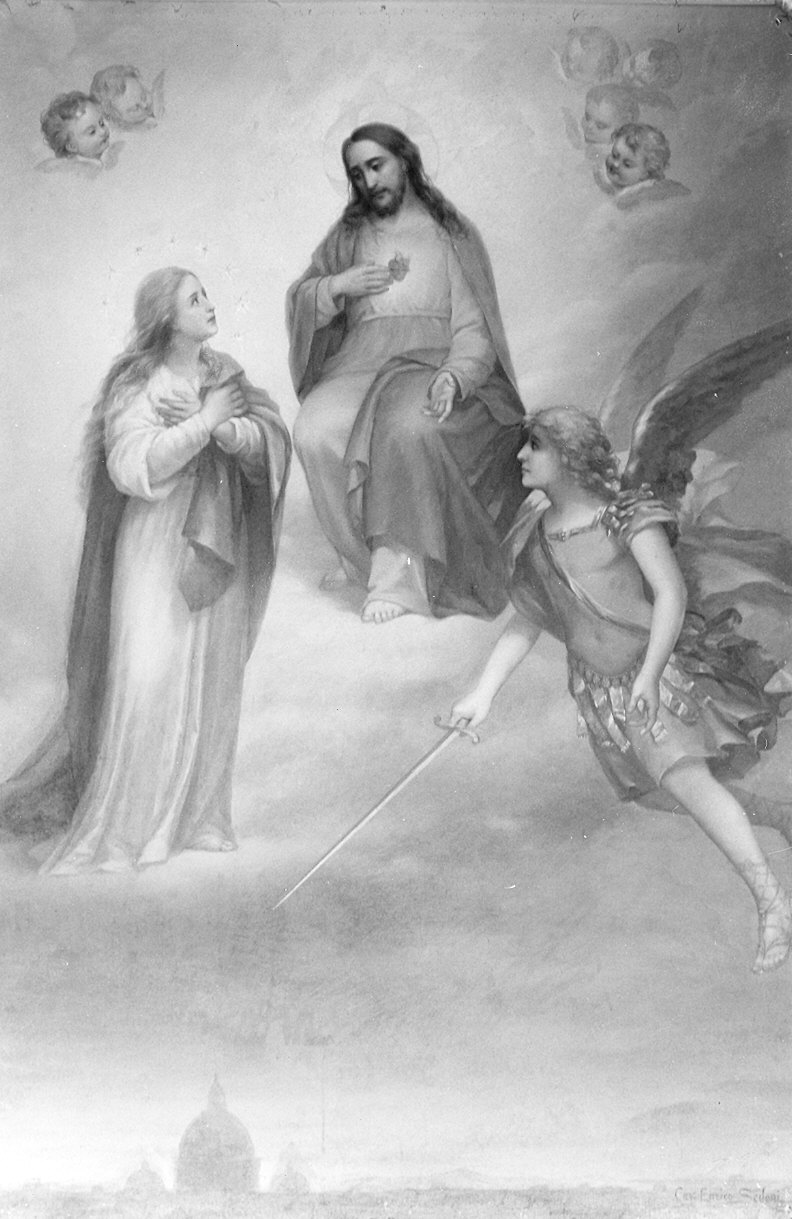 Sacro Cuore di Gesù (dipinto) di Scifoni Enrico (fine sec. XIX)